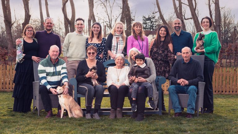 Nanny is 90. A family photograph of her ninetieth birthday