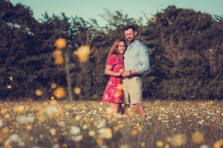 Will and Leanne during their pre-wedding photoshoot at Newtown, Isle of Wight